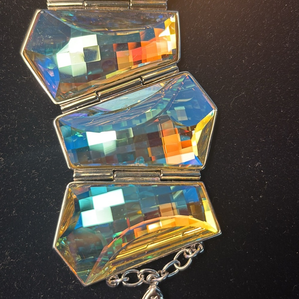 Pre owned: Iridescent Authentic Swarovski Geometric Bracelet. - Picture 14 of 17